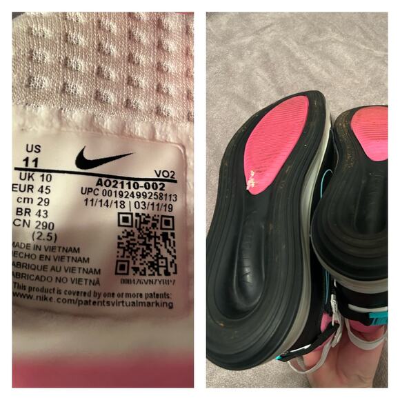 Nike Air Max 720 Saturn Miami Vice South Beach / mens 11 - Picture 4 of 5